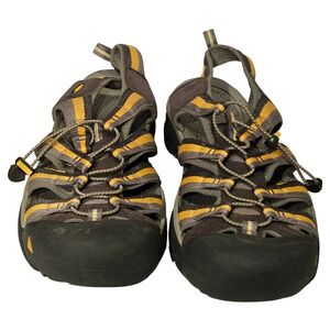 Keen Newport H2 Mens 16 Charcoal Yellow Hiking Water Sandals 1001924